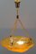 French Art Deco Frosted Amber Colored Pendant Light from ROS, 1930s 17