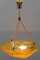 French Art Deco Frosted Amber Colored Pendant Light from ROS, 1930s, Image 17