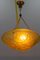 French Art Deco Frosted Amber Colored Pendant Light from ROS, 1930s, Image 20