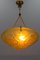 French Art Deco Frosted Amber Colored Pendant Light from ROS, 1930s 3