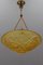French Art Deco Frosted Amber Colored Pendant Light from ROS, 1930s 2