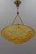 French Art Deco Frosted Amber Colored Pendant Light from ROS, 1930s, Image 2