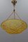French Art Deco Frosted Amber Colored Pendant Light from ROS, 1930s 5
