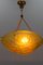 French Art Deco Frosted Amber Colored Pendant Light from ROS, 1930s 19