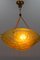 French Art Deco Frosted Amber Colored Pendant Light from ROS, 1930s, Image 19