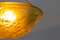 French Art Deco Frosted Amber Colored Pendant Light from ROS, 1930s 9