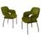 Italienische Mid-Century Sessel aus Stahl & grünem Samt, 1960er, 2er Set 1