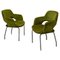 Mid-Century Italian Steel & Green Velvet Armchairs, 1960s, Set of 2, Image 1