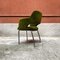 Italienische Mid-Century Sessel aus Stahl & grünem Samt, 1960er, 2er Set 4