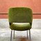 Italienische Mid-Century Sessel aus Stahl & grünem Samt, 1960er, 2er Set 8