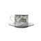 Tazas de té o capuchino Africa Nera con platillos de Stella Fatucchi Art Porcelain. Juego de 4, Imagen 3