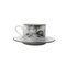 Africa Nera Cappucino or Tea Cups with Saucers from Stella Fatucchi Art Porcelain, Set of 4 2