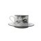 Tazas de té o capuchino Africa Nera con platillos de Stella Fatucchi Art Porcelain. Juego de 4, Imagen 2