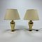 Lampes de Bureau Massive Hollywood Regency en Laiton, 1970s, Set de 2 1