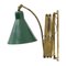 Pantograph Green Diffuser Wall Lamp, 1950s 8