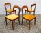 Chaises en Noyer, 1950s, Set de 4 1