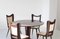 Italian Round Wooden Dining Table with Chairs by Carlo Ratti, Set of 5 2