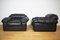 Black Leather Armchairs, 1970s, Set of 2, Image 3