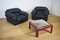 Black Leather Armchairs, 1970s, Set of 2, Image 2