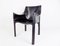Black Leather Cab 413 Chair by Mario Bellini for Cassina 1