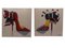 Debby Lush, High Heel Shoes, Oil on Canvas, Set of 2 1