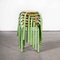 French Mint Stacking School Stools, 1960, Set of 6 5