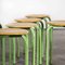 French Mint Stacking School Stools, 1960, Set of 6 2