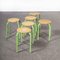 French Mint Stacking School Stools, 1960, Set of 6 3