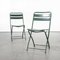 French Army Green Metal Folding Chairs, 1960s, Set of 2 3