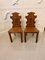 Antique Victorian Carved Oak Hall Chairs, Set of 2 9