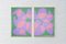 Ryan Rivadeneyra, Lila, Grün und Rosa Geometrisches Diptychon, 2021, Acrylmalerei 1
