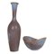 Mid-Century Keramikvase und Schale von Gunnar Nylund für Rörstrand, Schweden, 1950er, 2er Set 1