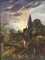 Cimetière Inconnu au Crépuscule, 19ème Siècle, Peinture à l'Huile 1