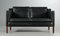 Mid-Century Danish 2-Person Sofa in Black Leather from Stouby, Image 2