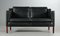 Mid-Century Danish 2-Person Sofa in Black Leather from Stouby 2