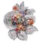 Retro 14 Karat Rose and White Gold Ring with Multicolor Sapphires and Diamonds 1