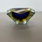 Faceted Sommerso Murano Glass Diamond Bowl or Ashtray, Italy, 1970s 7