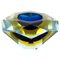 Faceted Sommerso Murano Glass Diamond Bowl or Ashtray, Italy, 1970s, Image 1