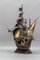 Escultura de barco de vela de estilo industrial de metal, Imagen 3