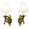 French Neoclassical Style Bronze Wall Lights, Set of 2, Image 1