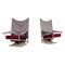 Italian Grey and Red Fabric & Steel AEO Armchairs by Paolo Deganello for Cassina, 1980s, Set of 2 1