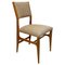 Mid-Century Italian Solid Oak Chair with Upholstered Seat and Back, 1960s, Image 1