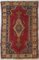 Handgewebter Vintage Teppich in Rot 1