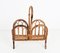 Mid-Century Italian French Riviera Bamboo & Rattan Magazine Rack, 1960s 1