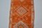 Orange Color Hand Knotted Runner Rug 4