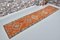 Boho Decor Orange Wool Long Rug 1