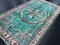 Vintage Turkish Modern Green Rug 1