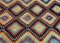 Antique Turkish Handmade Wool Nomadic Aztec Area Kilim Rug, Image 5