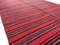 Turkish Red Striped Wool Kilim Rug 2