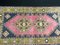 Turkish Wool Rug, Anatolian Handmade Designer Rug, Bohemian Area Carpet, Pink-Blue Color Rug, Ft X Ft,c 2